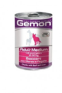 Conserva Gemon Dog, Adult Medium, Vita si Ficat, 415 g