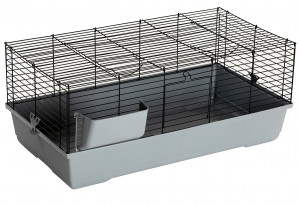 Cusca Cavia 120 pentru Iepuri, Porcusori, Rozatoare 120 x 50 x 60cm, Negru cu Gri, G152.37