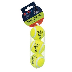 Jucarie Pentru Caini, HipHop, Minge Tenis, 3 buc, 5 cm, Galben