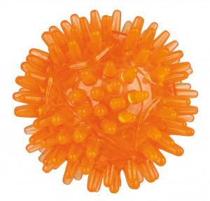Jucarie Pentru Caini, Minge Arici Luminoasa, 5 cm, Portocaliu - Img 2