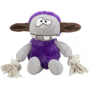 Jucarie Pentru Caini, Monstru, Plus/Sfoara, Cu Sunet, 32 cm, Violet