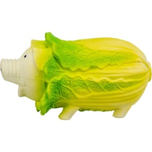Jucarie Pentru Caini, Varza-Porc, Latex, Cu Sunet, 23 cm, Verde Deschis - Img 3