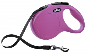 Lesa Retractabila Classic, Banda, Diverse Culori, Culoare Roz, Marime M, Dimensiune 5 m/Pana la 25 kg
