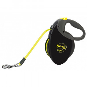 Lesa Retractabila Giant, Banda, Negru/Galben Neon, Marime S–M, Dimensiune 8 m/Pana la 25 kg