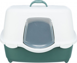 Litiera Davio Top, Cu Capac Si Filtru De Carbon, 56 x 39 x 39 cm, Verde/Alb