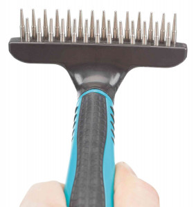Perie Groomer cu 2 Randuri, pentru Blana Lunga, 10 x 15 cm - Img 3