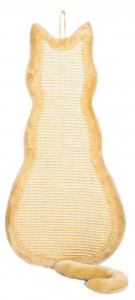 Placa de Zgariat cu Sisal, Forma Pisica, 35 x 69 cm, Bej
