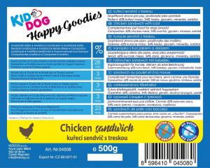 Recompense Pentru Caini, Sandwich De Pui Si Cod, 500 g - Img 2