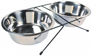 Set 2 Castroane Inox Cu Suport Metalic, Dimensiune 2 x 2.8 l/ø 24 cm/52 x 11 x 30 cm