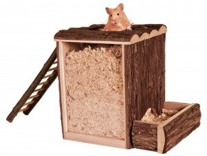 Turn de Joaca si Vizuina pentru Hamsteri, Lemn, 25 x 24 x 20 cm