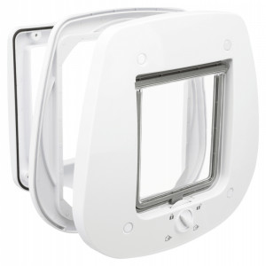 Usa Batanta pentru Pisici, 4-Way pentru Usa din Sticla, 27 x 26 cm, Alb - Img 2