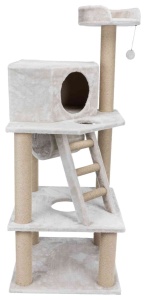 Ansamblu Cat Tree Marlena, 60x60x151 cm, Gri Deschis, 44810 - Img 4