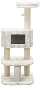 Ansamblu Cat Tree Nelli, 58x58x140, Alb/Taupe, 44429 - Img 1