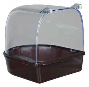 Cadita Acoperita pentru Pasari, Plastic, Semicerc, 15 x 13 x 13 cm, Diverse Culori - Img 3