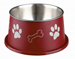 Castron Inox Cu Invelis De Plastic, Pentru Caini Cu Urechi Lungi, 0.9 l/19 cm, Diverse Culori