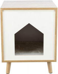 Casuta Isa, din Lemn, 40 x 50 x 40 cm, Maro Deschis/Alb - Img 3
