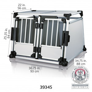 Cusca Dubla de Transport, Aluminiu, M-L: 93 x 64 x 88 cm, Pana la 50 kg, Argintiu/Gri - Img 2