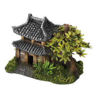 Decor Casa Asiatica cu Plante, 14 x 9 x 10 cm
