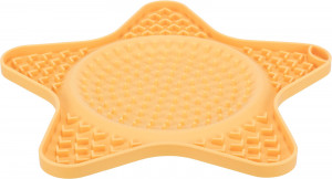 Farfurie Pentru Hranire Lenta, Lick`n'Snack, Stea, Silicon, 23.5 cm, Galben