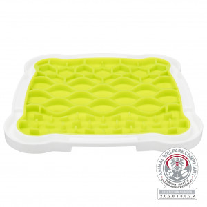 Farfurie pentru Hranire Lenta, Lickâ€™n'Snack, 20 x 20 cm, Lime/Alb