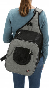 Geanta de Transport, Savina, Frontala, 30 x 33 x 26 cm, Pana la 10 kg, Negru/Gri - Img 6