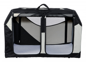 Geanta Transport Auto/Cazare Caini, Vario Double, S: 91 x 60 x 61/57 cm, Negru/Gri - Img 2