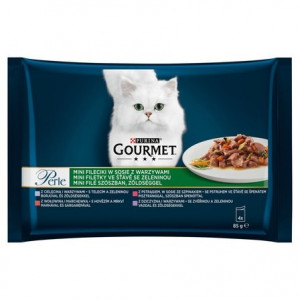 Hrana Umeda Gourmet Perle 4 x 85 g, Vitel/Vanat/Vita/Pastrav