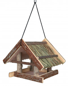 Hranitor Exterior, Suspendat, Tip Casuta, Lemn, 25 x 25 x 25 cm, Nature
