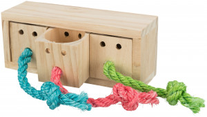 Jucarie de Strategie pentru Rozatoare, Cub, Lemn, 15 x 5.5 x 6 cm - Img 11