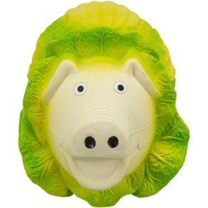 Jucarie Pentru Caini, Varza-Porc, Latex, Cu Sunet, 23 cm, Verde Deschis - Img 4