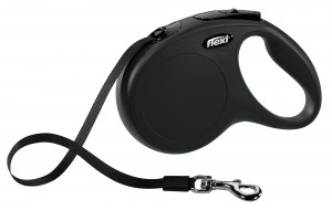 Lesa Retractabila Classic, Banda, Diverse Culori, Culoare Negru, Marime M, Dimensiune 5 m/Pana la 25 kg