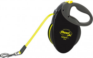 Lesa Retractabila Giant, Banda, Negru/Galben Neon, Marime L, Dimensiune 8 m/Pana la 50 kg