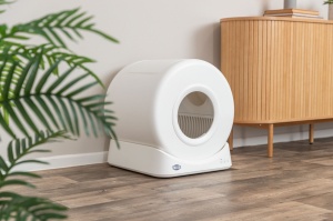 Litiera Cu Autocuratare Pentru Pisici, 51x56 x54 cm, Alb, 40050 - Img 4