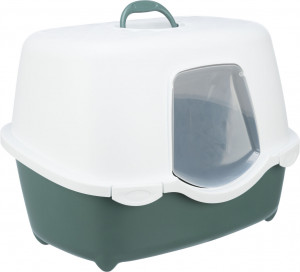 Litiera Davio Top, Cu Capac Si Filtru De Carbon, 56 x 39 x 39 cm, Verde/Alb - Img 9