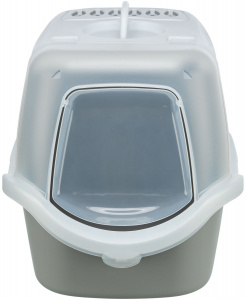 Litiera Vico Open Top, cu Capac si Lopatica, 40 x 40 x 56 cm, Gri Deschis/Alb - Img 2