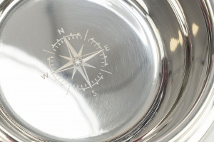 Set 2 Castroane Inox cu Suport Lemn MDF, Alb, 2 buc, Dimensiune 2 x 0.9 l/ø 17 cm/44 x 21 x 14 cm - Img 4