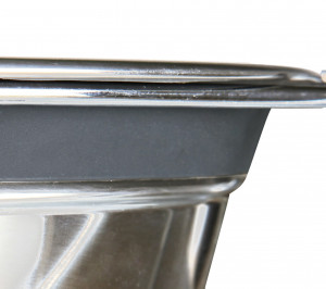 Set 2 Castroane Inox cu Suport Metalic, Gri, 2 buc, Dimensiune 2 x 0.25 l/ø 11 cm/23 x 6 x 14 cm - Img 2