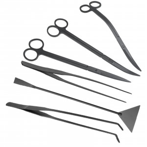 Set De Accesorii De Ingrijire 6 In 1, Pentru Acvariu/Terariu, Negru, Inox - Img 2