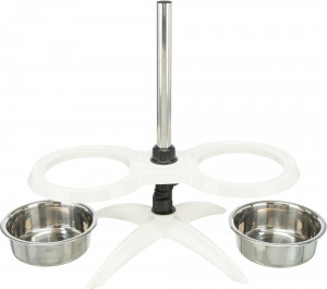 Stativ cu 2 Castroane Inox , 2 x 1.6L/21cm, Alb, 54cm Inalt, 25006 - Img 2
