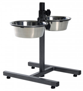 Stativ Reglabil Cu 2 Castroane Inox, Dimensiune 2 x 1.8 l/ø 21 cm
