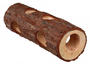 Tunel Tub Pentru Hamsteri, Lemn, 6.5-7.5 cmx20 cm, Maro