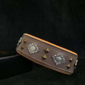 Zgarda Aztec, Piele Naturala, Maro Deschis, Marime XL, Produs Redus - Img 2