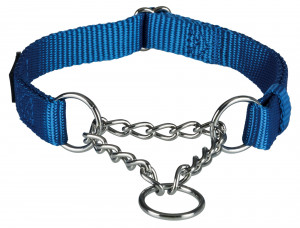 Zgarda Chinga cu Lant Strangulanta, S-M: 30-40 cm/15 mm Albastru, 202702