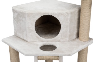 Ansamblu Cat Tree Marlena, 60x60x151 cm, Gri Deschis, 44810 - Img 5
