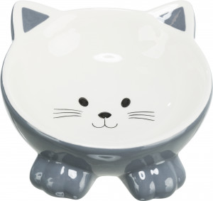 Castron Ceramic Pentru Pisici, Ridicat, Forma Ergonomica, 0.15 l/14 cm, Diverse Culori - Img 2