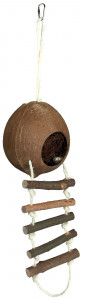 Casuta Nuca Cocos pentru Rozatoare, cu Scara, 13 x 56 cm