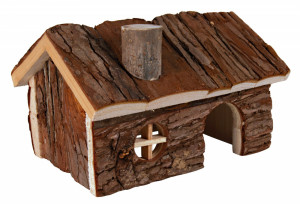 Casuta pentru Rozatoare, Hendrik, Lemn de Scoarta, 20 x 12 x 17 cm