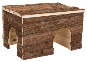 Casuta pentru Rozatoare, Ila, cu Iesle pentru Fan, Lemn, 40 x 25 x 29 cm