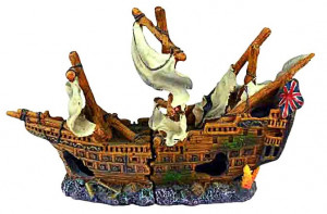 Decor Pentru Acvariu, Barca Naufragiata, 25 cm