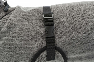 Halat de Baie pentru Caini, Gri, Bumbac, Marime S, Produs Redus, Dimensiune 40 cm - Img 2